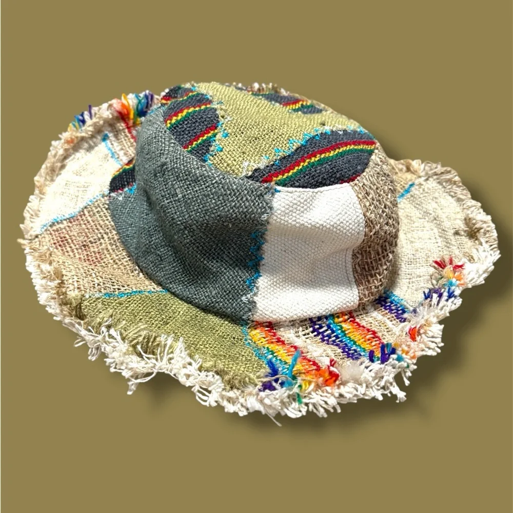 Distressed Boho Patchwork Bucket Hat - Picture 2 of 6